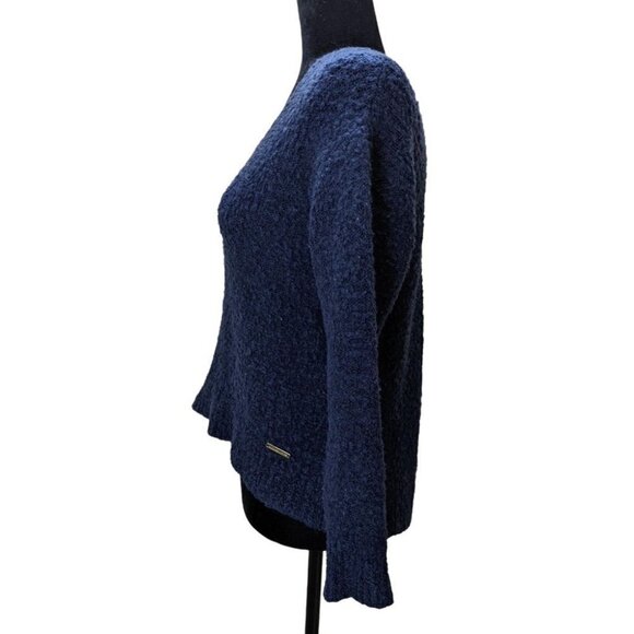 Michael Michael Kors Cropped Wool Blend Sweater Navy XS - Picture 2 of 6